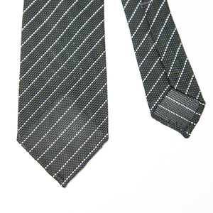Green Striped Grenadine Silk Tie