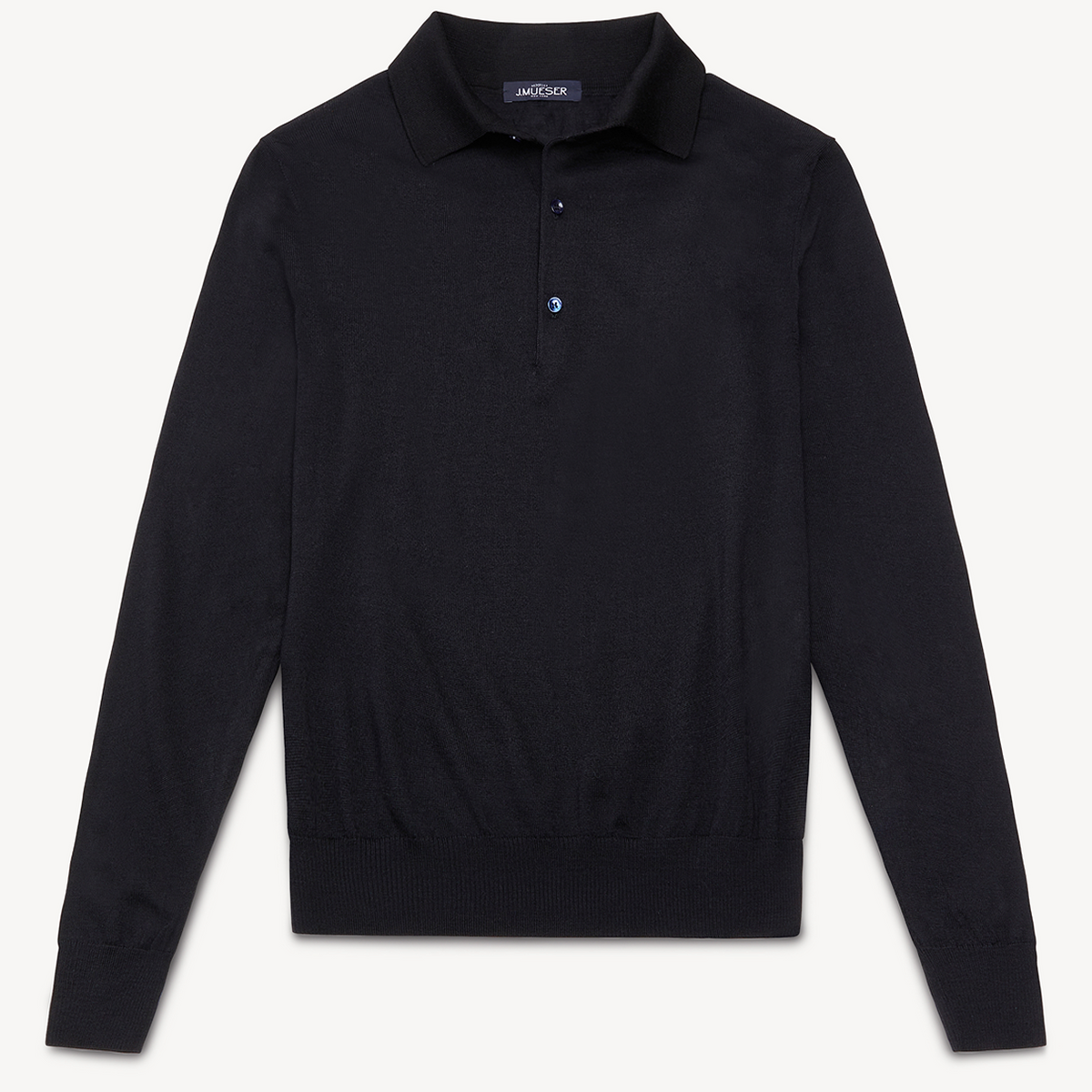 Black Merino Knit Polo – JMueser
