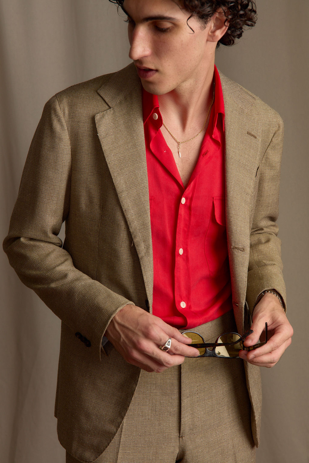 Red Tencel Work Shirt – JMueser