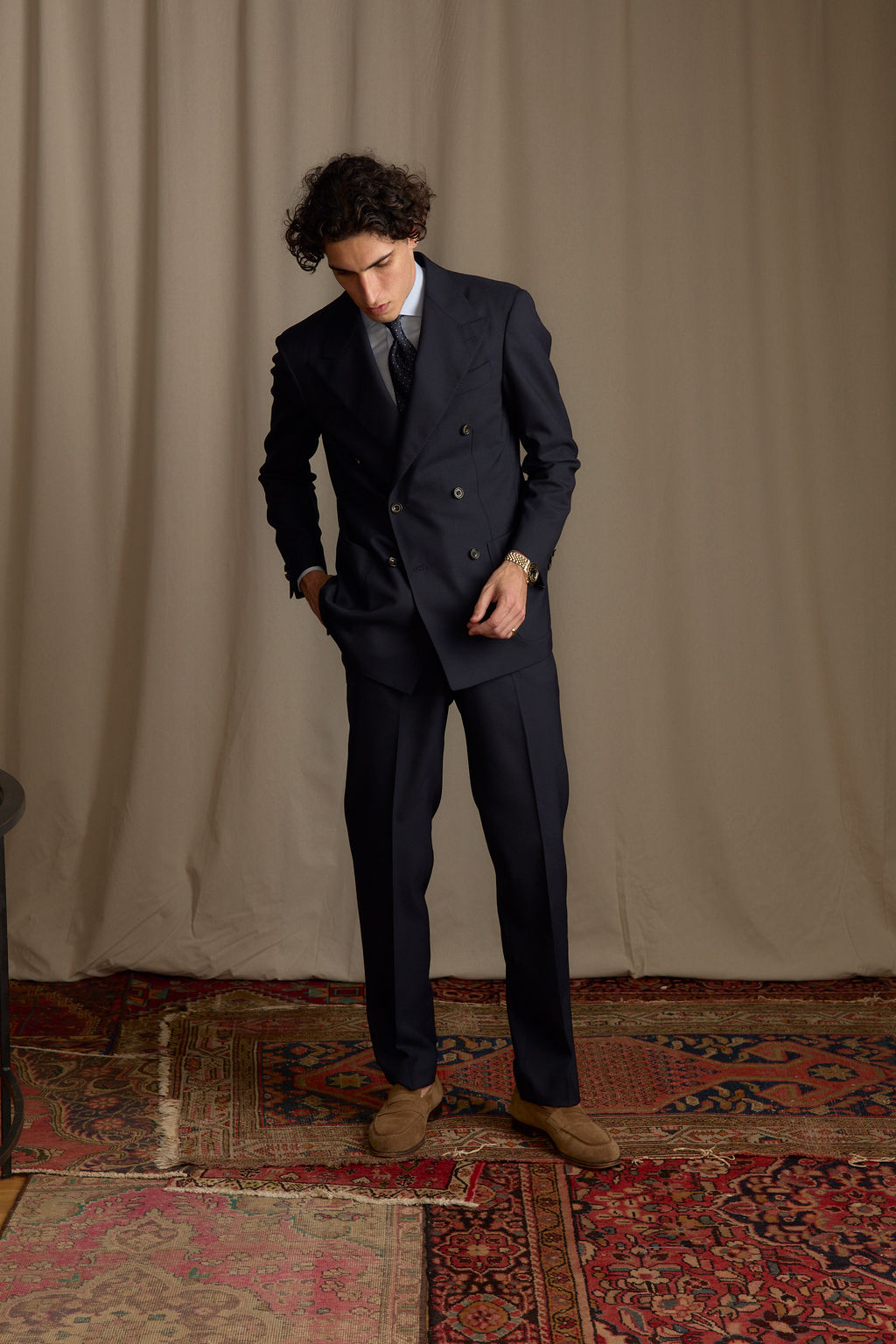 Navy High Twist Double Breasted Waverly Suit – JMueser