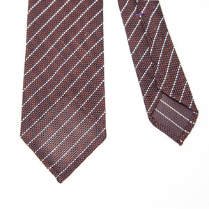 Burgundy Striped Grenadine Silk Tie