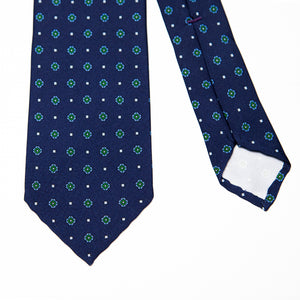 Navy and Green Medallion Tie