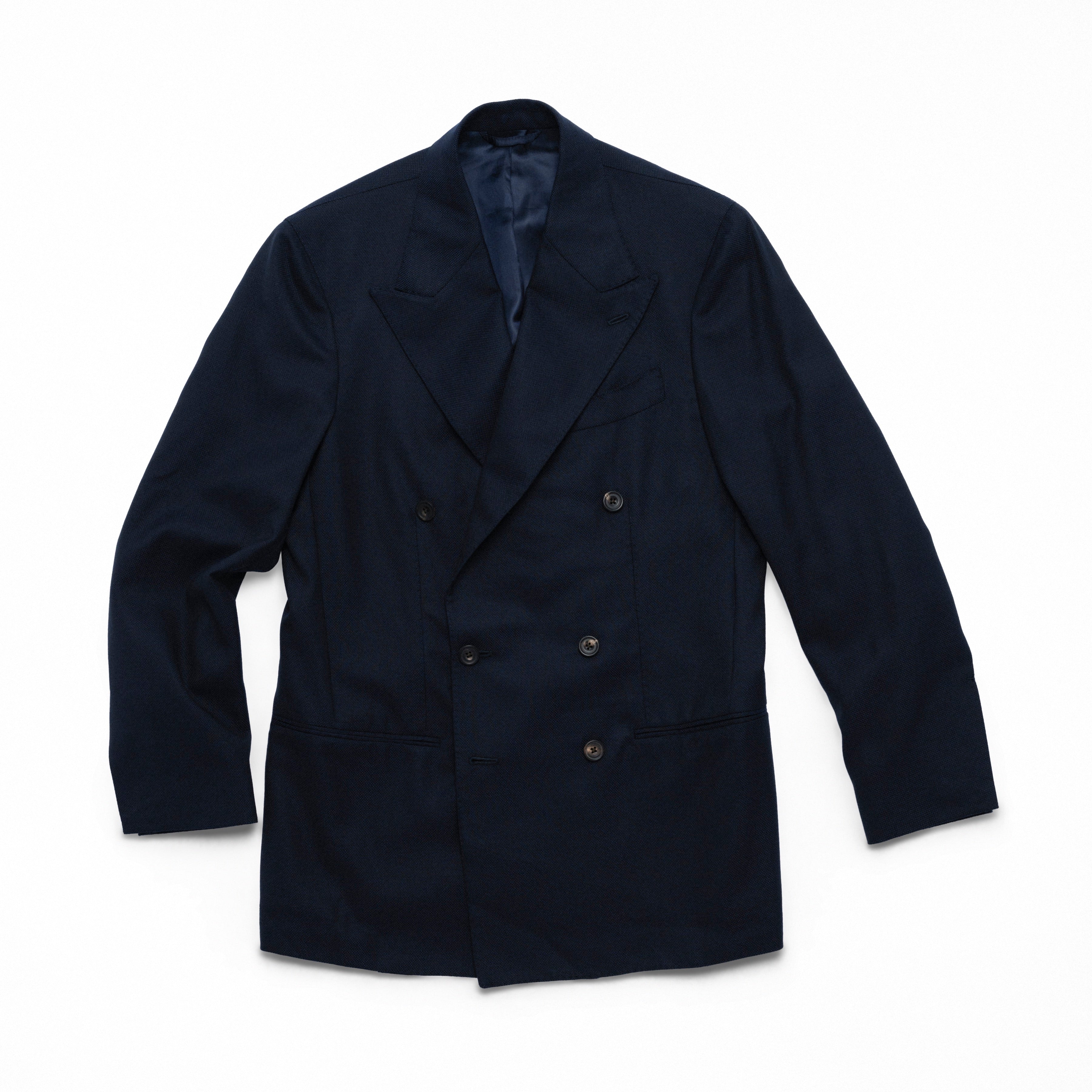 Navy Hopsack DB Waverly Blazer – JMueser