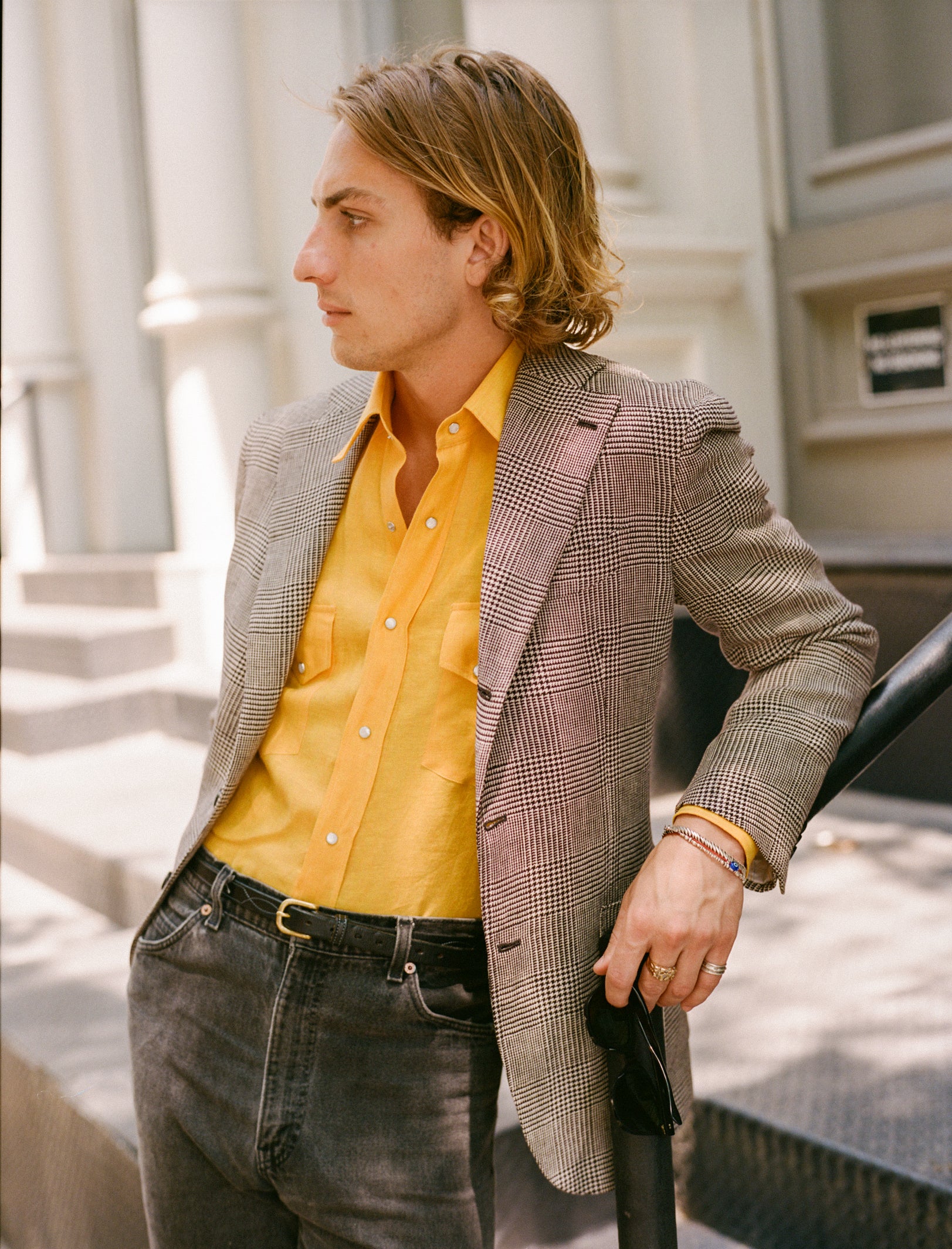 Yellow Linen Neapolitan Pearl Snap – JMueser