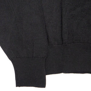 Black Merino Knit Polo