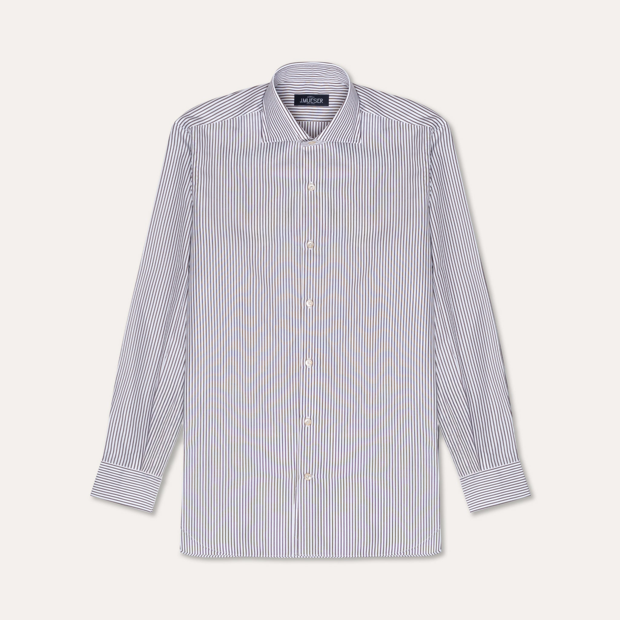 Brown Stripe Poplin Spread Collar Shirt – JMueser