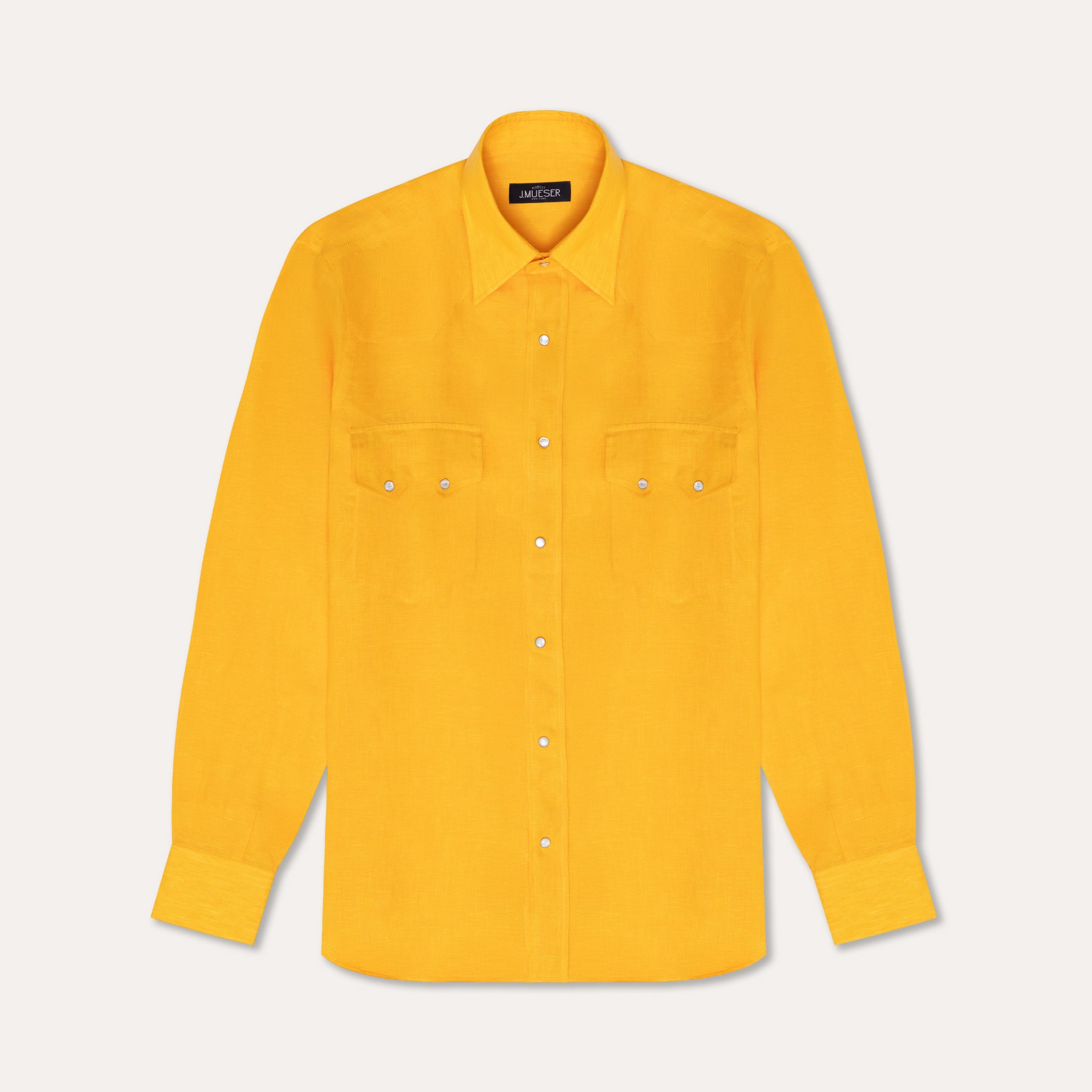 Yellow Linen Neapolitan Pearl Snap – JMueser