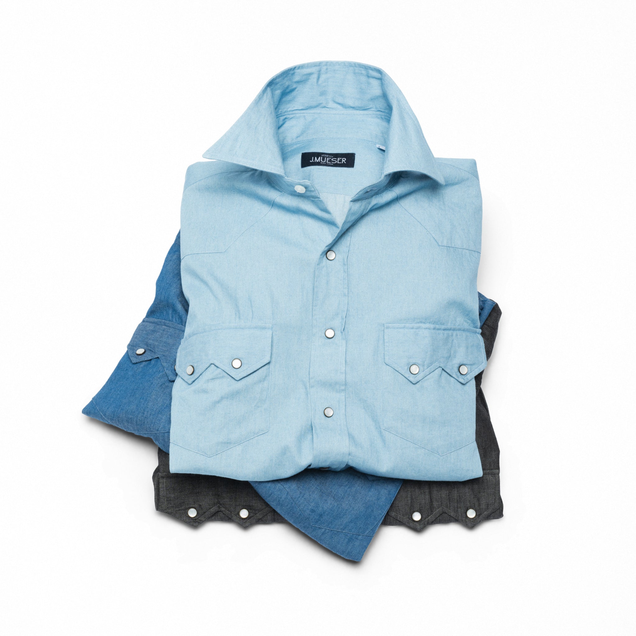 Light-Wash Denim Neapolitan Pearl Snap – JMueser