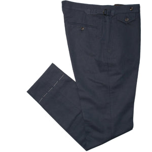 Navy Cotton Linen Waverly Trousers