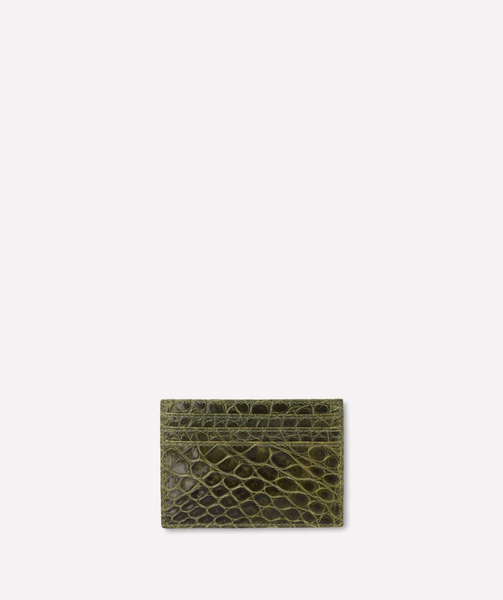 Ghurka Slim Card Case No. 204 in Olive Crocodile – JMueser