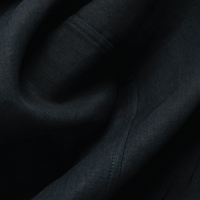 Black Linen Canvas Travel Jacket