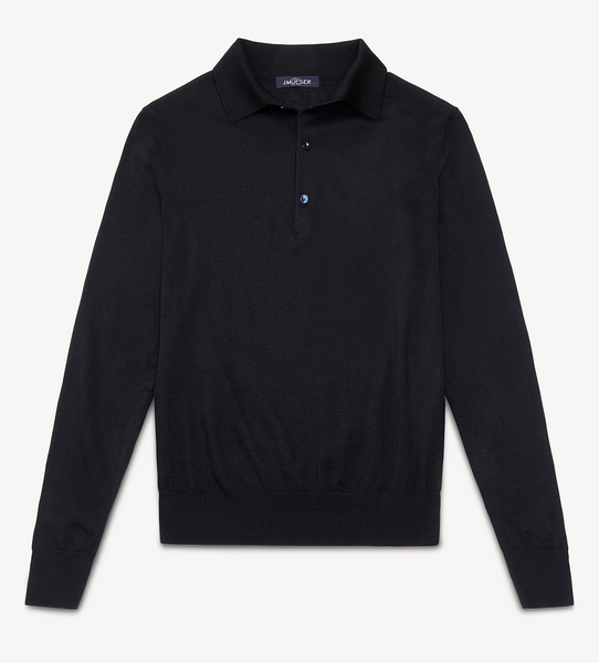 Black Merino Knit Polo – JMueser