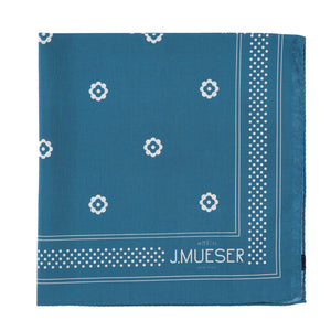 Aqua Cotton and Silk Bandana