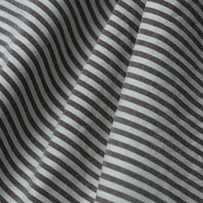 Brown Barre Stripe Spread Collar Shirt