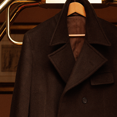 Brown Wool Cashmere Polo Coat