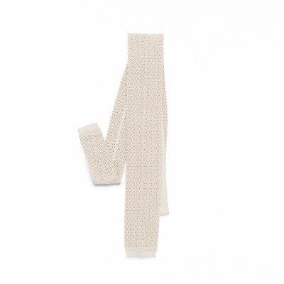 Cream Knit Tie