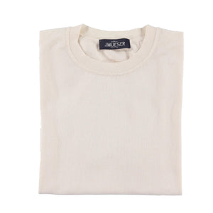 Ivory Cotton and Silk Short Sleeve T-Shirt