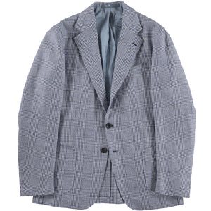 Blue Glen Plaid Linen Campania Jacket