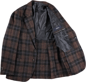 MTO Brown Exploded Check Tweed Waverly Jacket