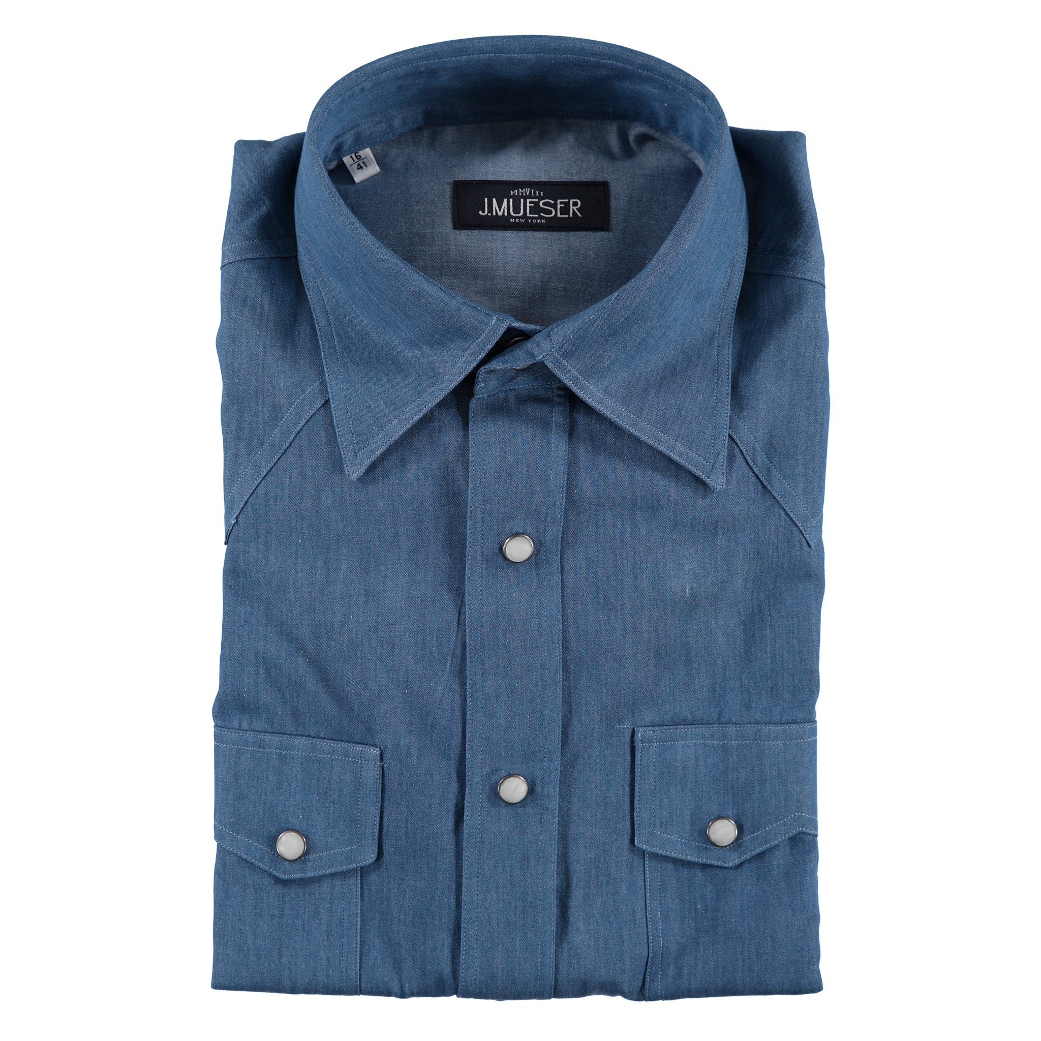 Mid-Wash Denim Neapolitan Pearl Snap – JMueser