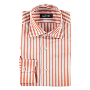Orange Stripe Spread Collar Shirt