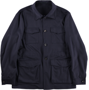 Navy Cashmere Safari Jacket