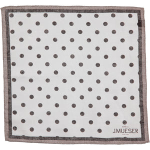 Brown Polka Dot Linen Pocket Square