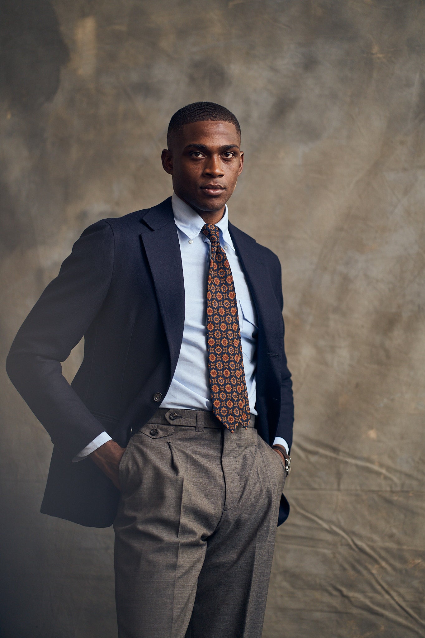 MTO Navy Hopsack Waverly Blazer – JMueser