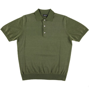 Olive Cotton Knit Polo