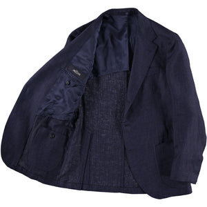 MTO Navy Herringbone Linen Waverly Jacket
