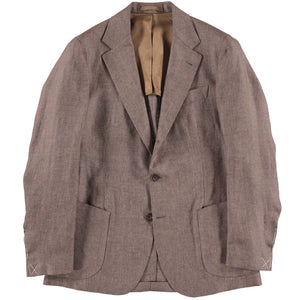 Tan Herringbone Linen Campania Jacket