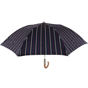 Navy Striped Telescoping Umbrella